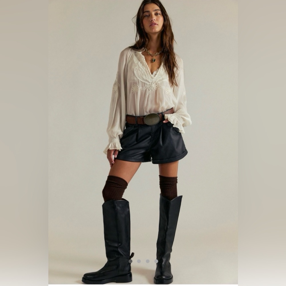 NWT Free People West Lake Vegan Leather Shorts size 6